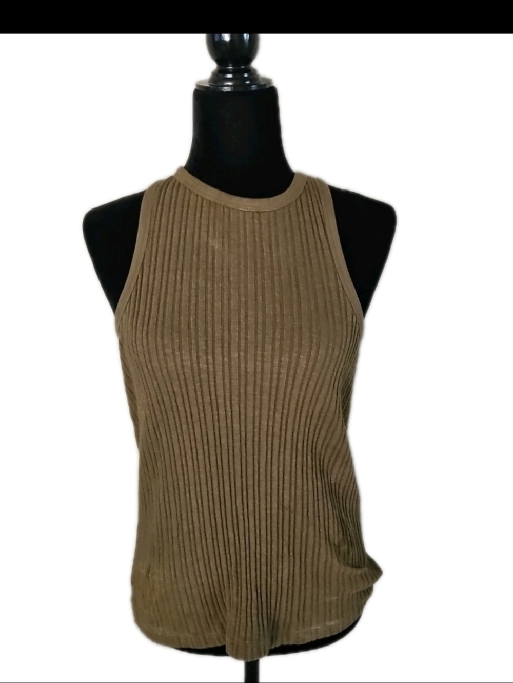 Faherty Olive Ribbed Tank Top - Picture 3 of 12
